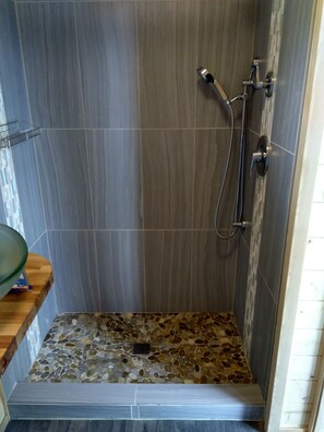 Bathroom - High bank water front tiny house (Freeland)