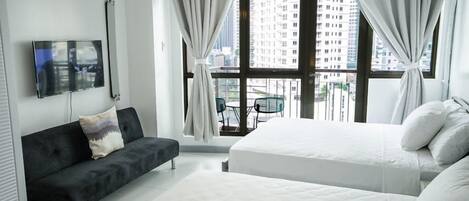 Departamento Deluxe | 1 habitación, tabla de planchar con plancha, wifi gratis y ropa de cama
