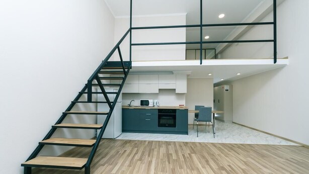 อพาร์ทเมนท์, 1 ห้องนอน (Duplex) | ครัวส่วนตัว | ตู้เย็น, ไมโครเวฟ, เตาประกอบอาหาร, กาต้มน้ำไฟฟ้า