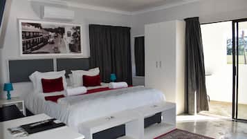 Blackout curtains, iron/ironing board (on request), rollaway beds