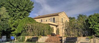 Large historic villa with pool, panoramic views surrounded by greenery