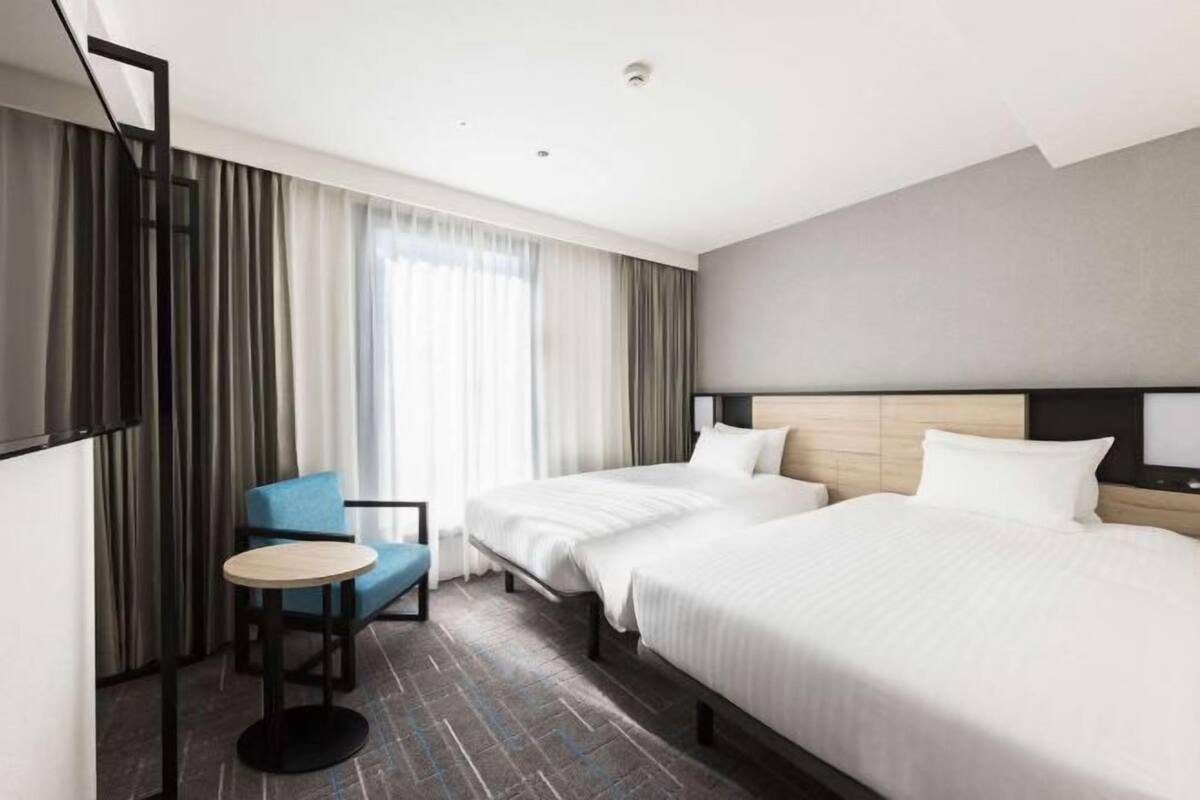 Blackout curtains, iron/ironing board, free WiFi, bed sheets