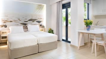 Estúdio superior, sacada | Roupas de cama premium