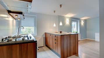 Basic-Apartment | Eigene Küche | Großer Kühlschrank, Ofen, Herdplatte, Geschirrspüler