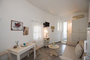 Villa, 1 Bedroom, Pool Access | Living area | Flat-screen TV