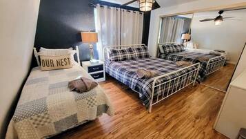 2 bedrooms, iron/ironing board, travel crib, WiFi