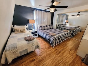 2 bedrooms, iron/ironing board, travel crib, WiFi