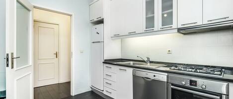 Fridge, oven, stovetop, dishwasher