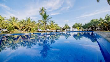 Outdoor pool, open 8:30 AM to 6:30 PM, sun loungers