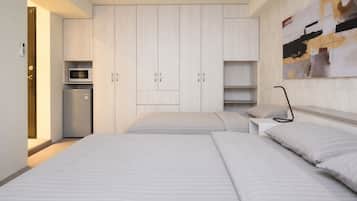 4 bedrooms, desk, iron/ironing board, travel crib
