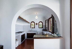 Kühlschrank, Mikrowelle, Herdplatte, Geschirrspüler