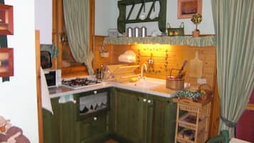 Fridge, oven, stovetop, coffee/tea maker