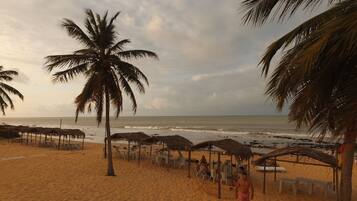 Beach nearby, sun loungers