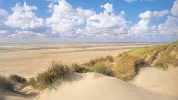 Ranta lähistöllä, aurinkotuoleja