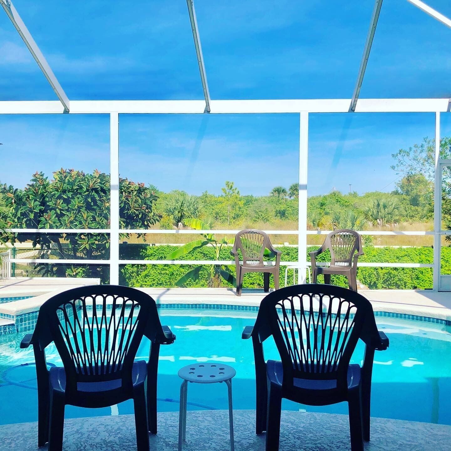 Piscine extérieure, piscine chauffée