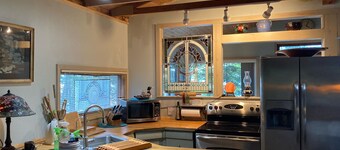 Lake Pokegama recreational cabin with private sandy beach and diving platform.