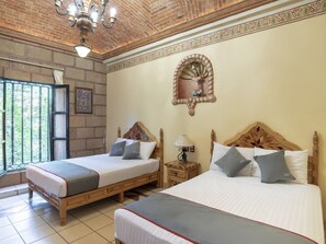 Standard Room, 2 Queen Beds | Desk, free WiFi, bed sheets - Hotel Hacienda San Antonio Del Battan (Corregidora)