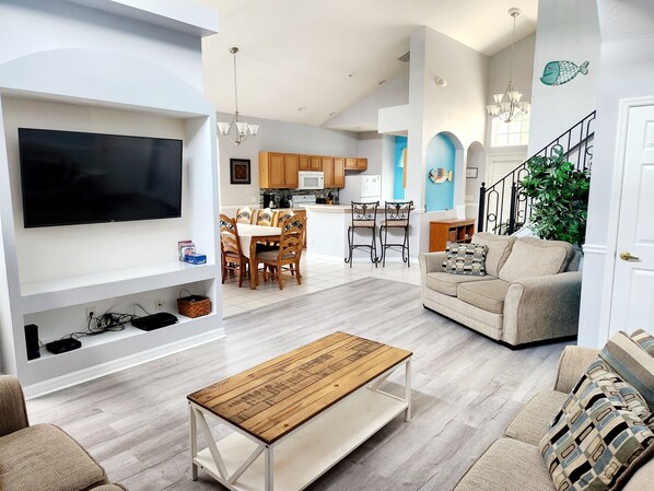 Smart TV, video games, DVD player, table football