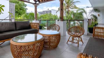 Exclusive Suite, 3 Bedrooms, Private Pool | Living area | 42-inch LED TV with satellite channels, TV