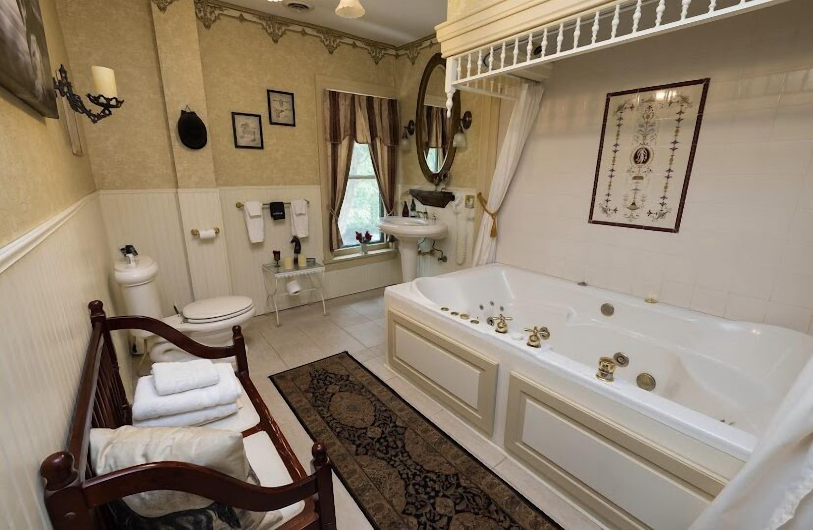 The Equestrian Rose | Bathroom | Separate bathtub and shower, jetted bath, designer toiletries, bathrobes