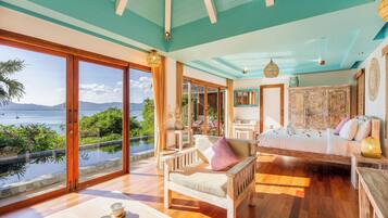 One Bedroom Seaview Pool Villa | Coffres-forts dans les chambres, bureau, rideaux occultants