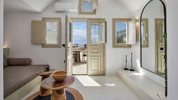 Deluxe Suite, Hot Tub, Sea View | Living area | Smart TV, Netflix, streaming services
