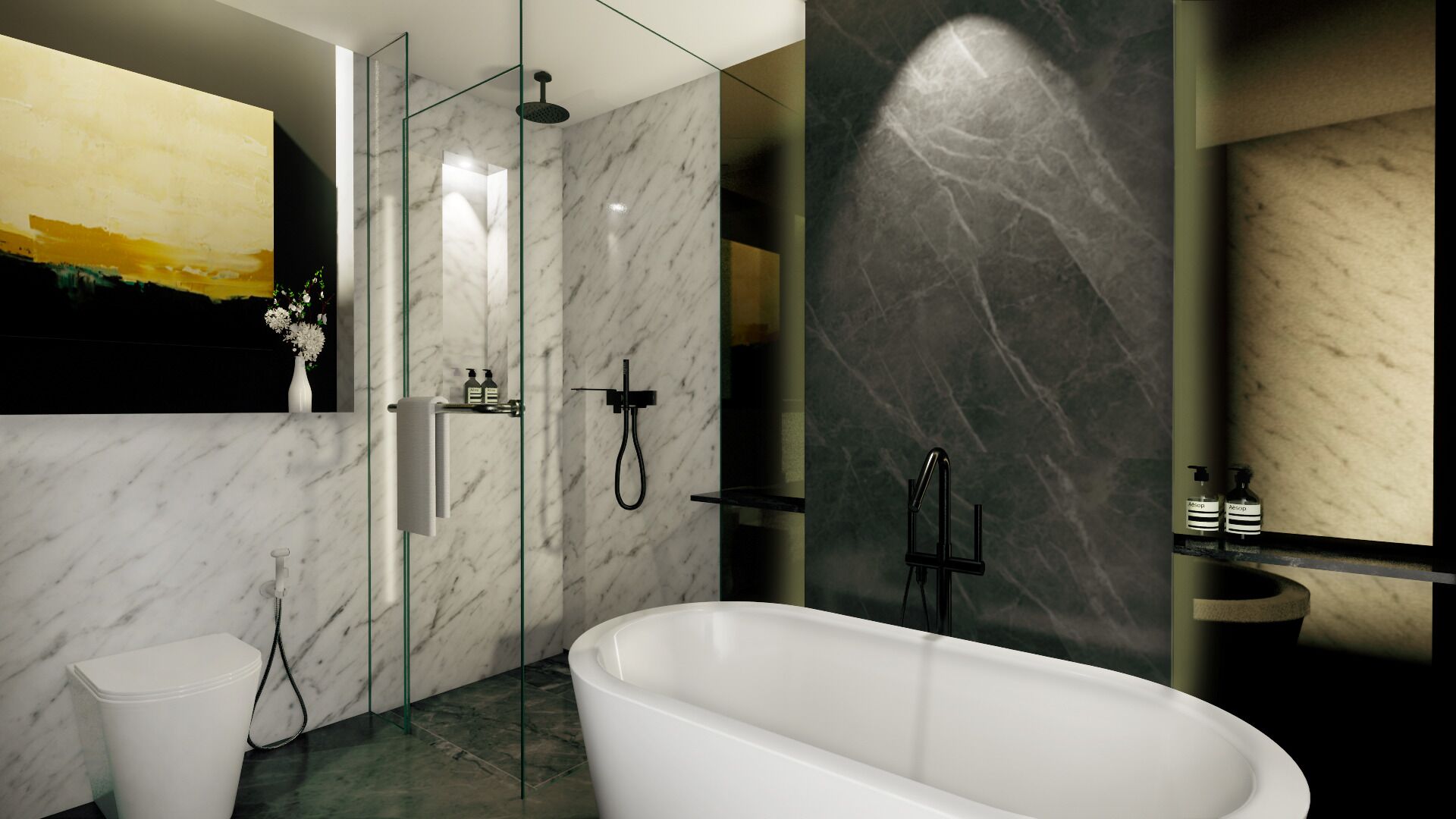 Suite Junior | Kamar mandi | Shower, handuk, sabun, dan sampo