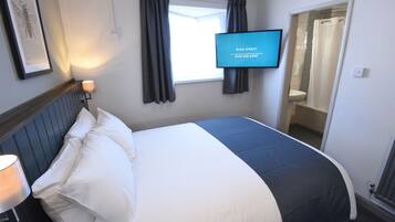 Desk, free WiFi, bed sheets