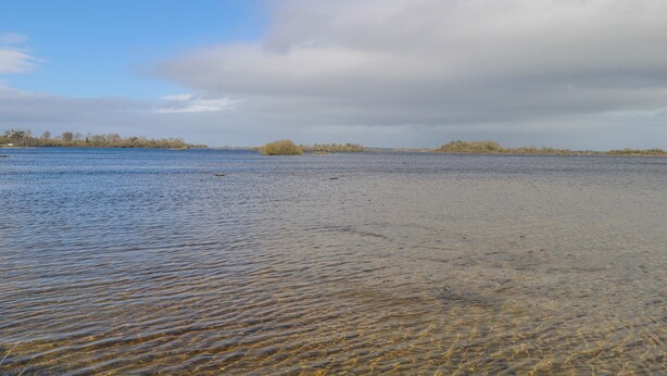 A wide river with clear water and a distant tree line. - Castle View (Carrowmoreknock)