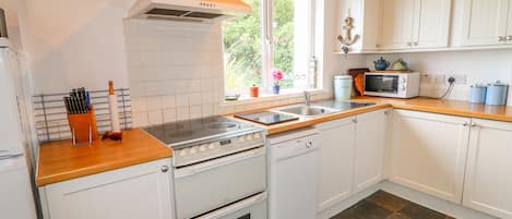 Cottage | Private kitchen | Fridge, oven, dishwasher, cookware/dishes/utensils