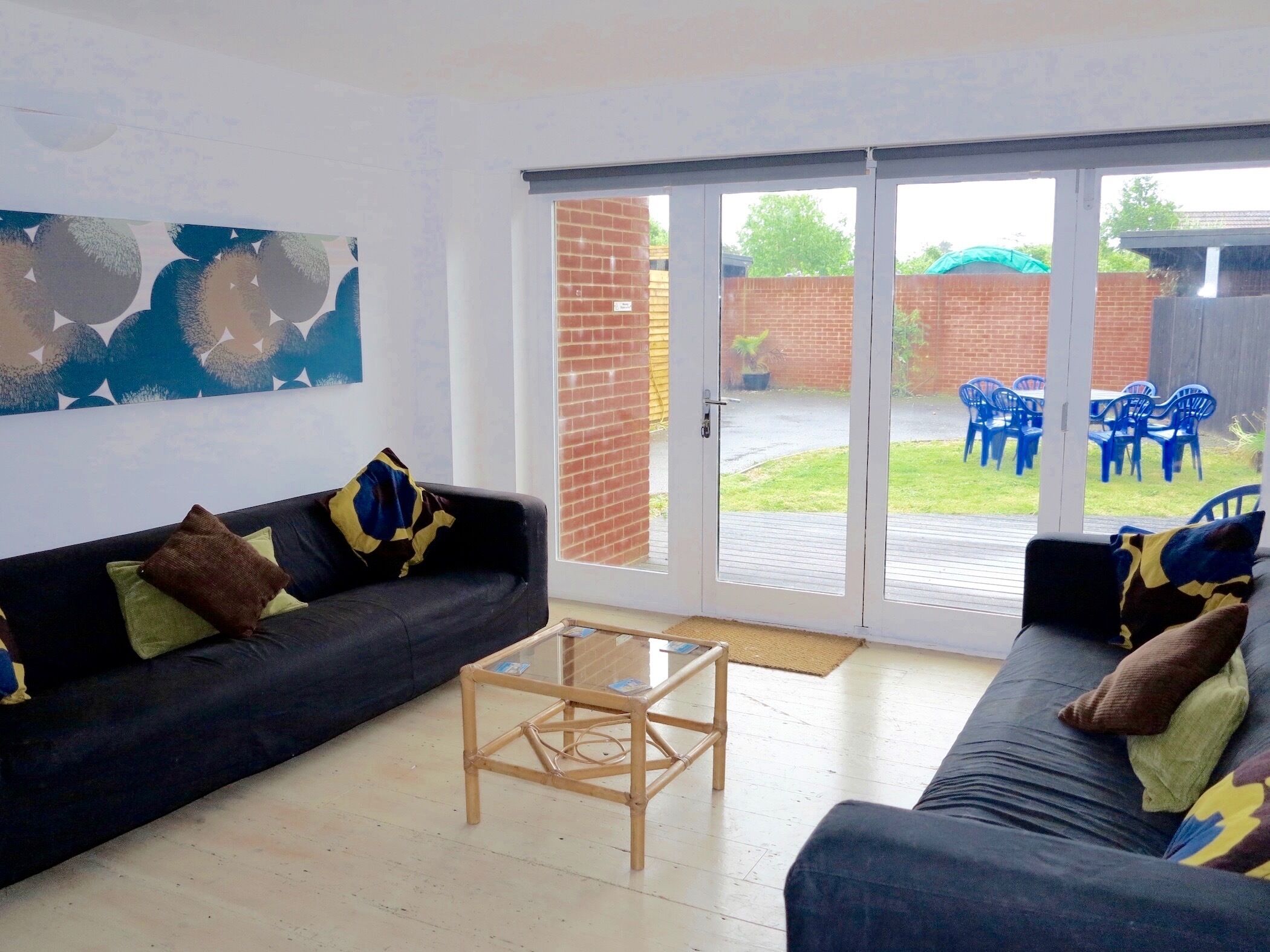 TV, fireplace, DVD player, books