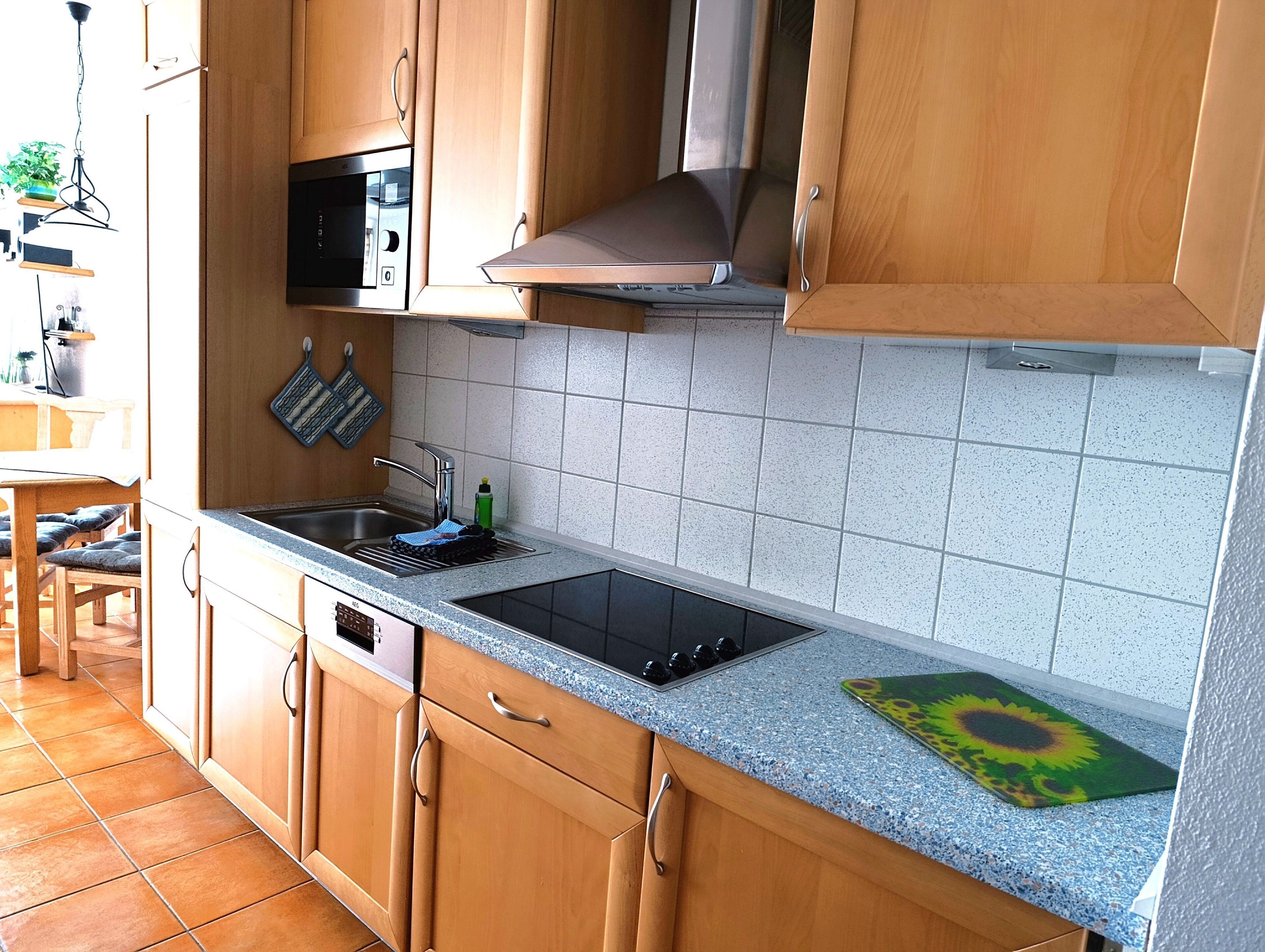 Fridge, microwave, dishwasher, coffee/tea maker