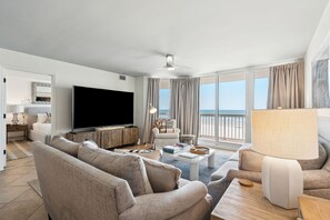 TV, DVD player, books