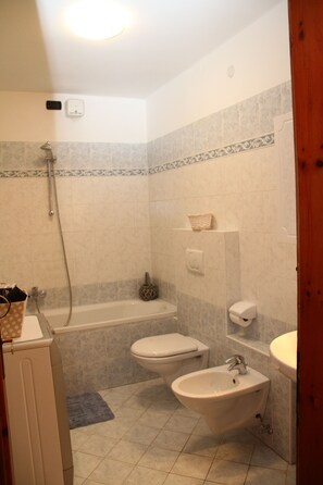 Free toiletries, hair dryer, bidet, towels