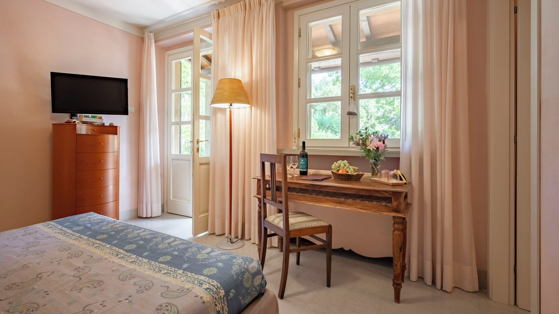 Chambre Classique Double ou avec lits jumeaux, 1 chambre, patio, vue vignoble | Vue de la chambre