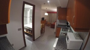 Superior Apartment, 2 Bedrooms, Non Smoking, Mountain View | Living area | 17-inch LED TV with cable channels, TV