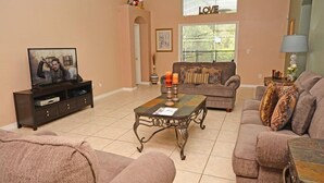 TV, DVD player - 6 Bedroom Luxury Pool & Spa Home Just 8 Miles To Disney (Kissimmee)