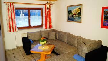 Fernseher, DVD-Player, Tischtennisplatte