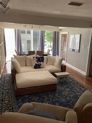 Living area. Restoration Hardware down filled couch.