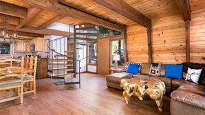 House, Multiple Beds (Private Beach Access, Renovated, Pet ) | Living room - Private Beach Access, Renovated, Pet Friendly Cabin - "pine Cone Haven" #108 (Tahoe City)