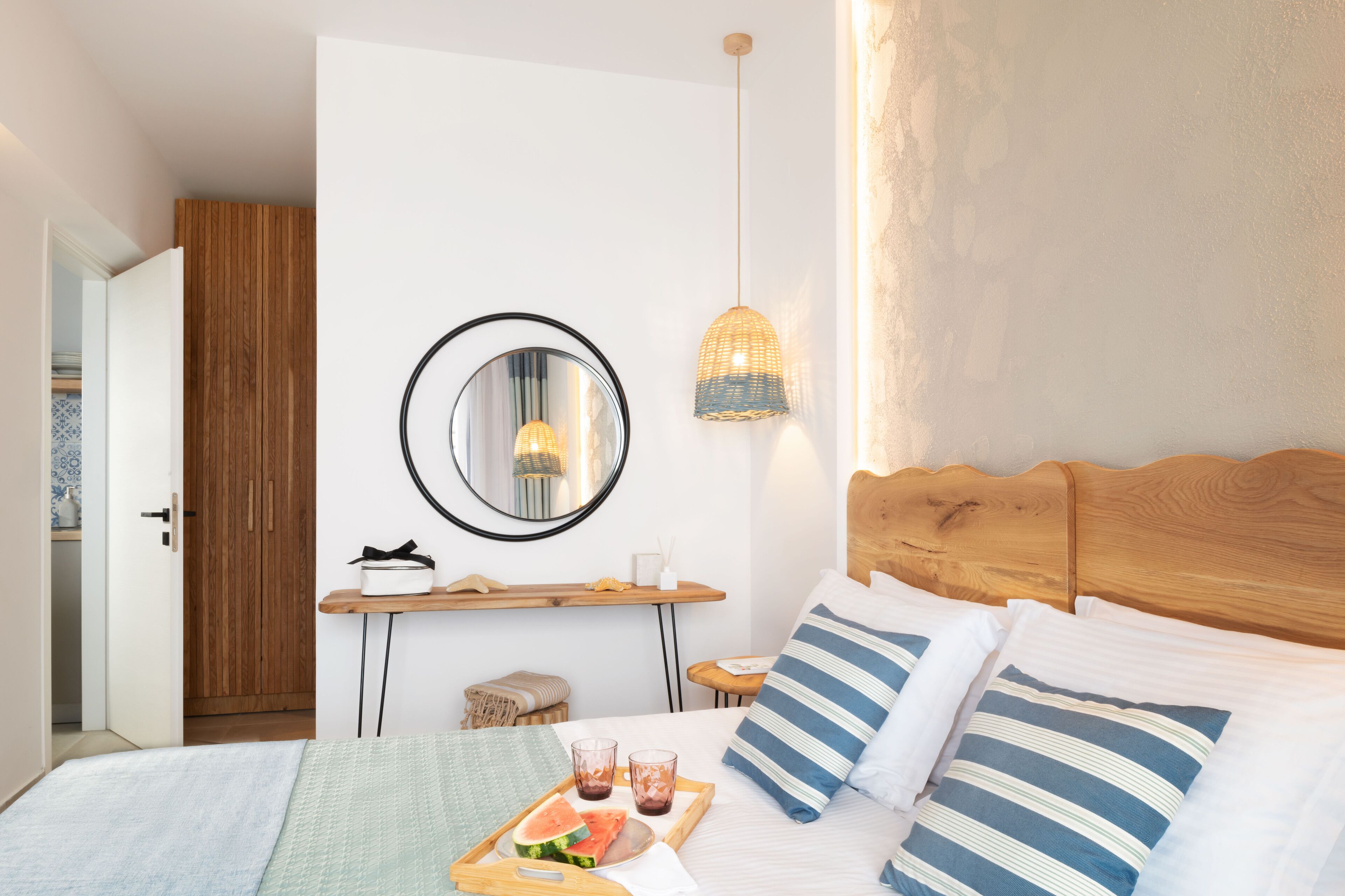 In-room safe, individually decorated, laptop workspace