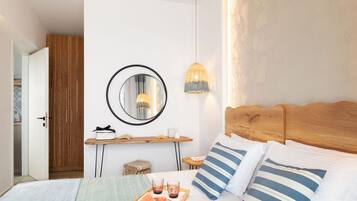 In-room safe, individually decorated, laptop workspace