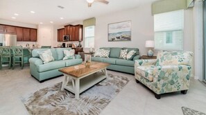 Living room - Beautiful Solara Resort 7 Bedroom Home (Kissimmee)