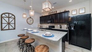 House | Private kitchen | Coffee/tea maker, fridge, microwave, oven - Solterra Resort 4 Bed 3.5 Bath Townhome With Splash Pool (Davenport)