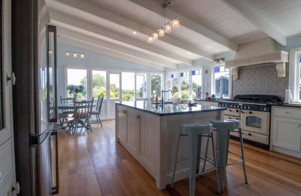 Fridge, microwave, dishwasher, electric kettle
