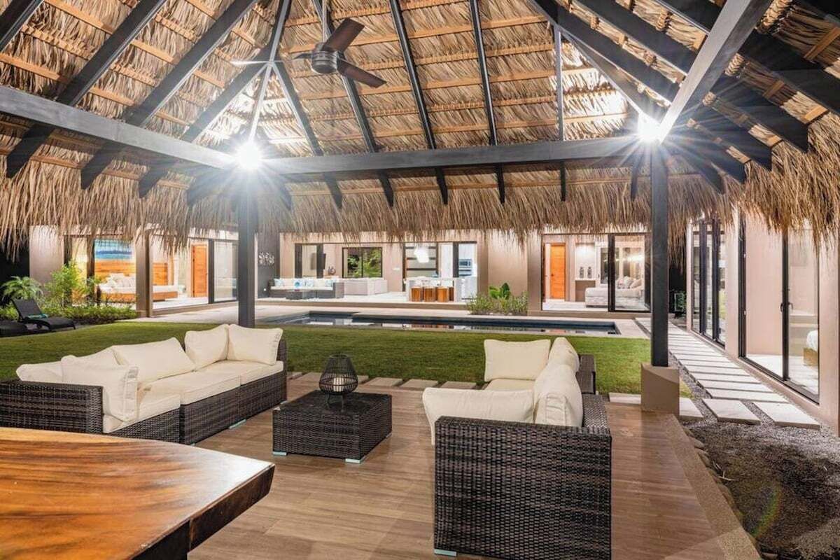 Ranch lounge set up view to the house