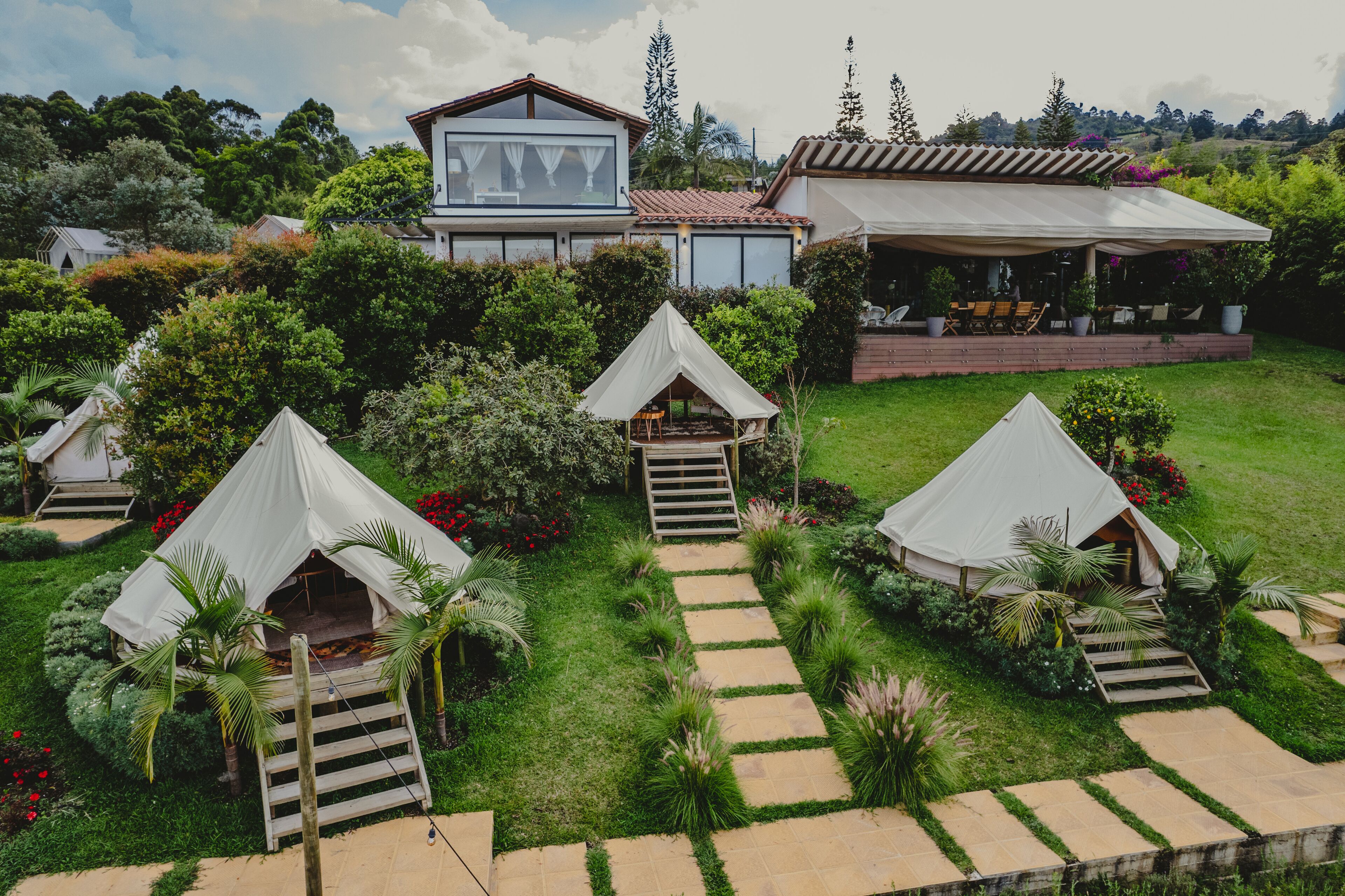Outdoor banquet area