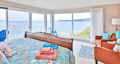 Westside waterfront paradise w / playa privada, gran terraza y vistas de sonido - perros OK