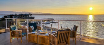 Waterfront paradise with private beach, hot tub, & sound views - dogs OK