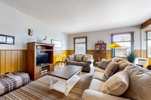 TV, Netflix, DVD player, books